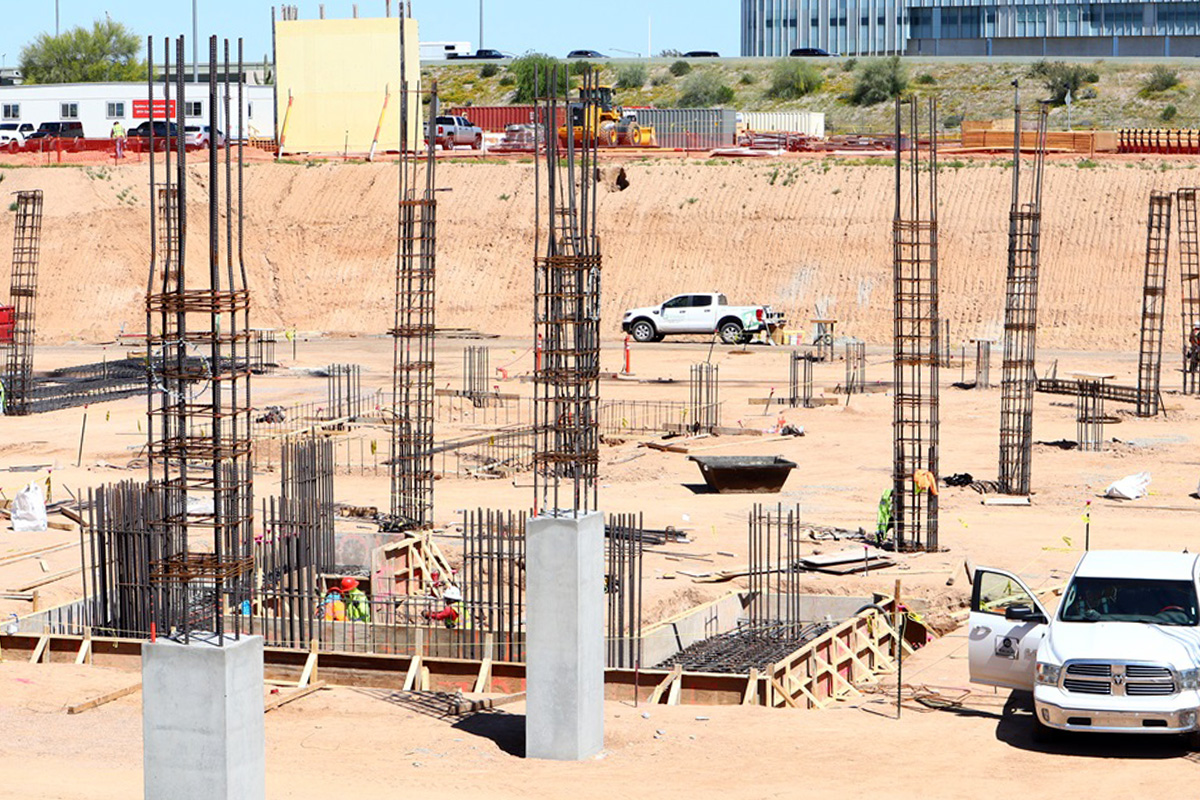 Optima McDowell Mountain Village under construction in Scottsdale, Arizona.