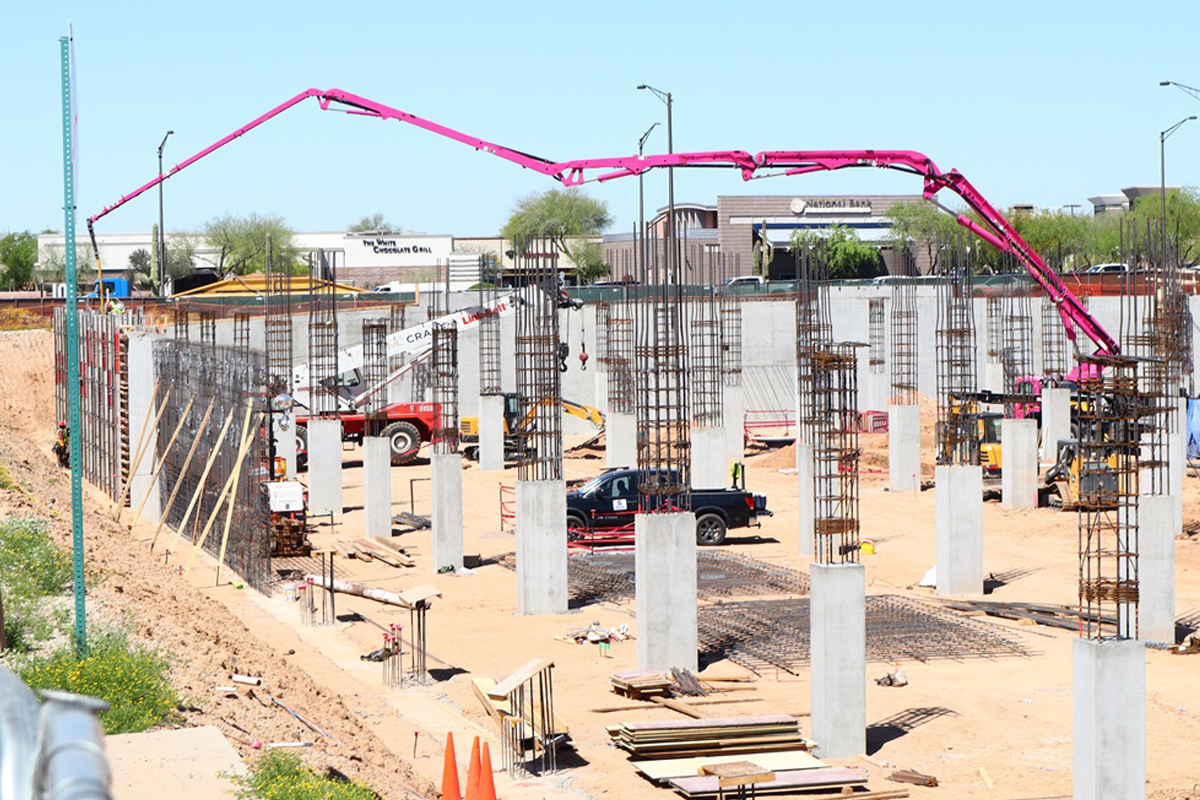 Optima McDowell Mountain Village under construction in Scottsdale, Arizona.