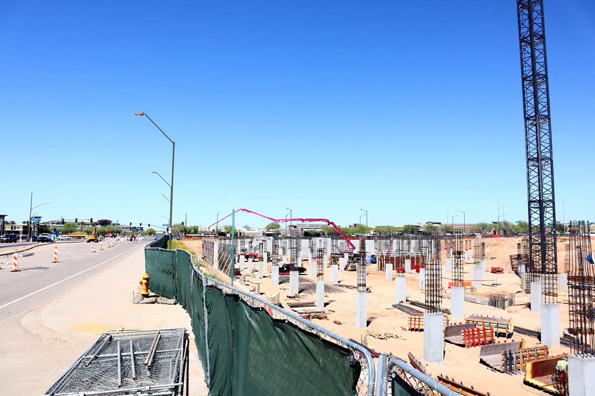 Optima McDowell Mountain Village under construction in Scottsdale, Arizona.