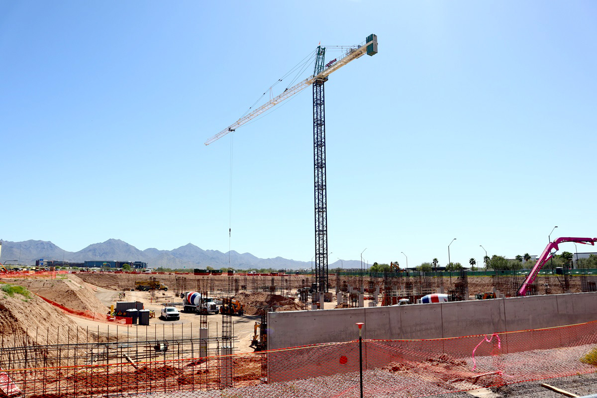 Optima McDowell Mountain Village under construction in Scottsdale, Arizona.