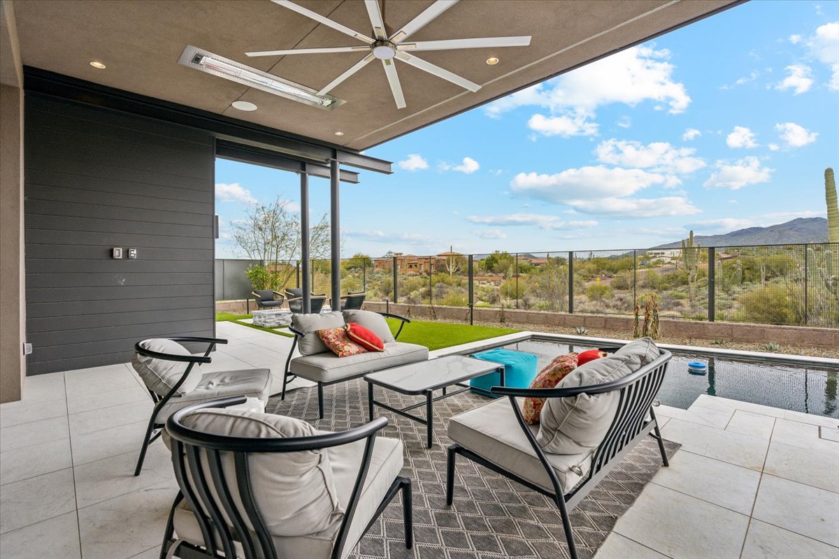 Backyard of a luxury home in Scottsdale's Seven Desert Mountain.
