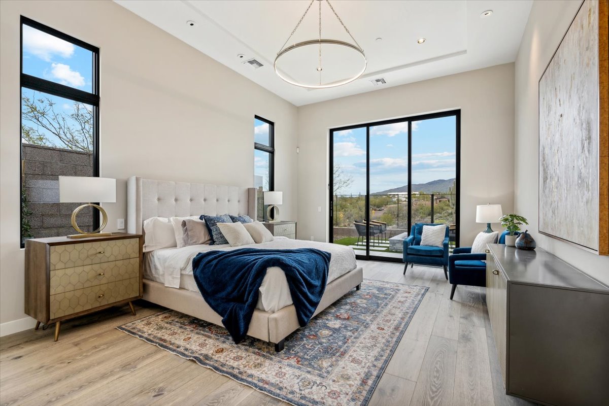 Bedroom of a luxury home in Scottsdale's Seven Desert Mountain.
