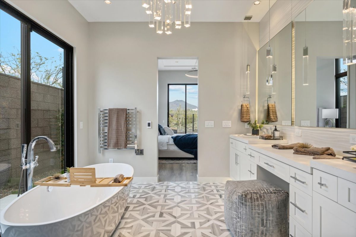 Bathroom of a luxury home in Scottsdale's Seven Desert Mountain.