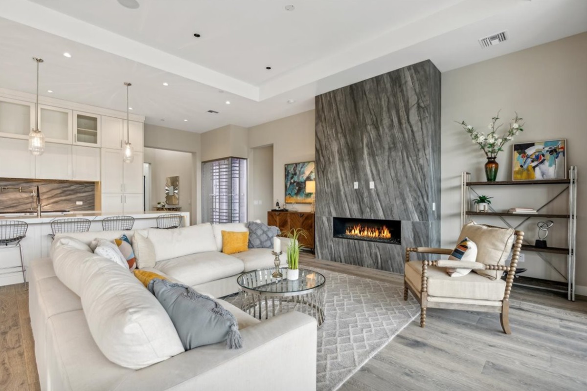 Living room of a home in Scottsdale's Desert Mountain.