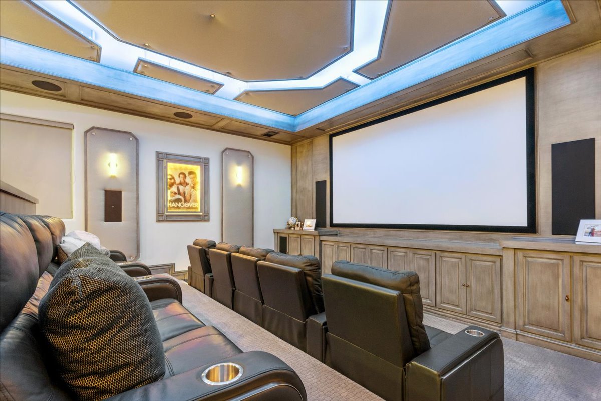 A luxury home's movie theater.
