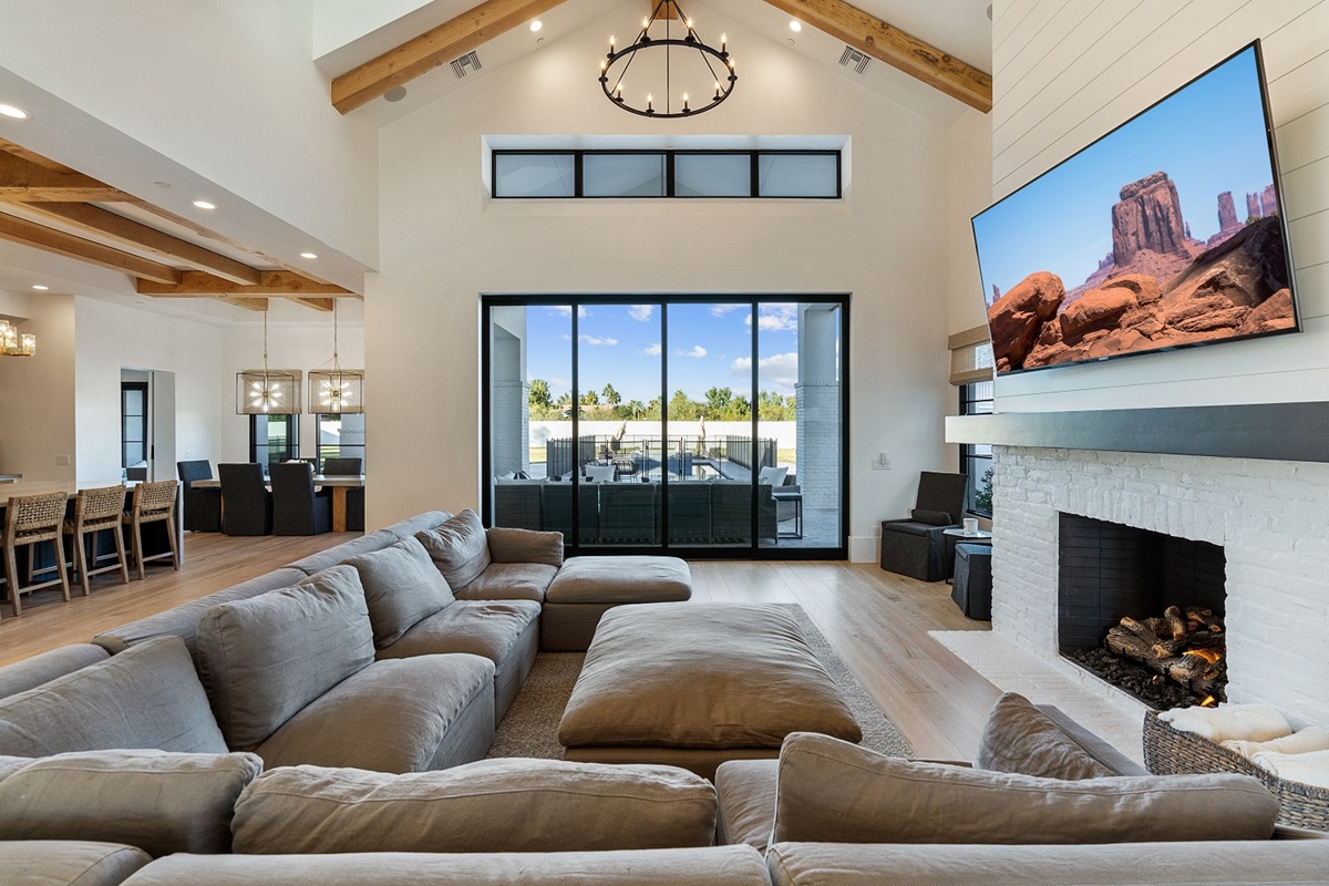 Living room of a high-end home in Arizona.