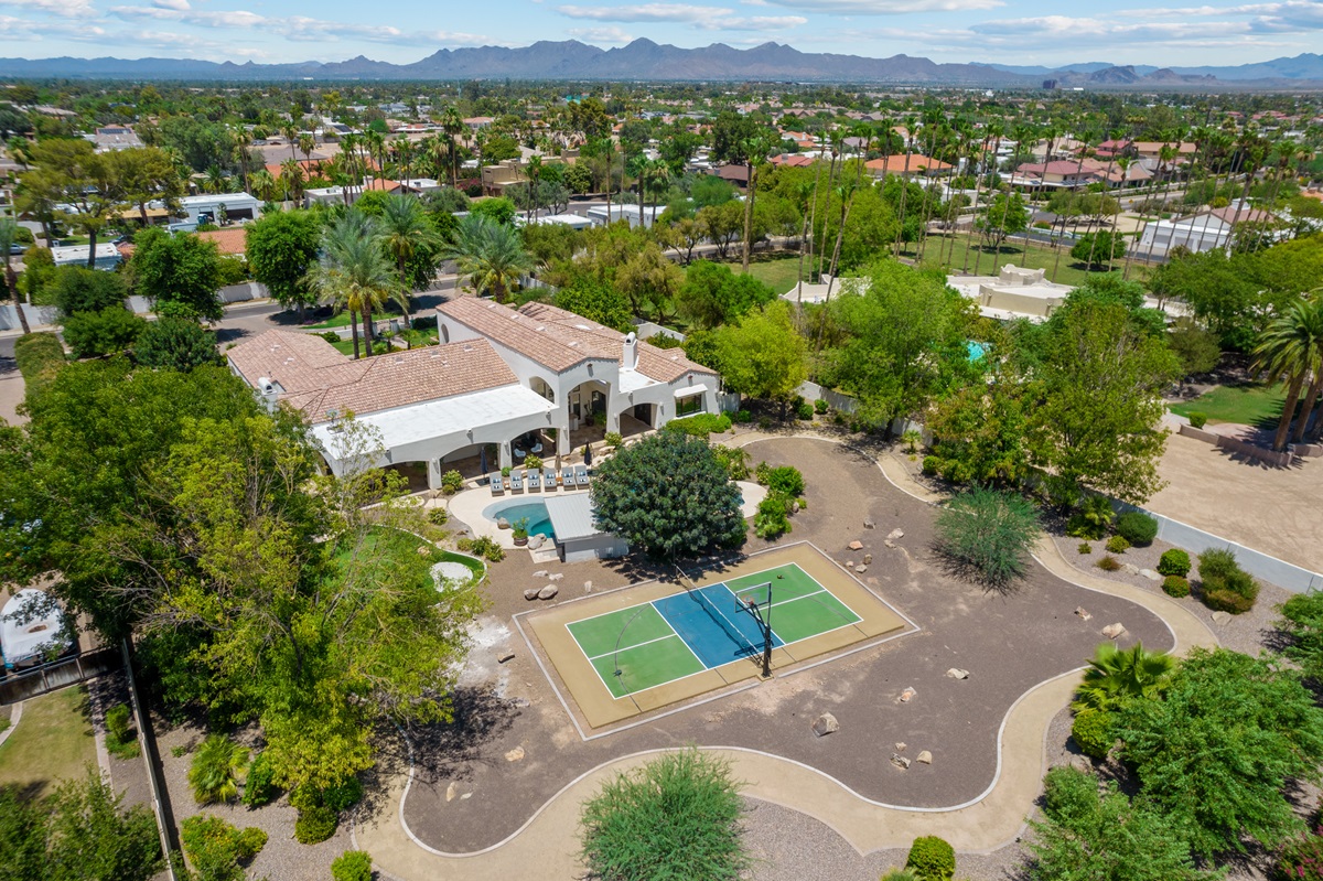 Top-down view of a home in Arizona.