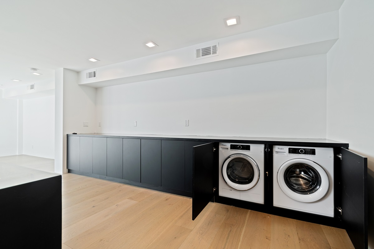 Modern townhome laundry room in Royale Gardens in Old Town Scottsdale.