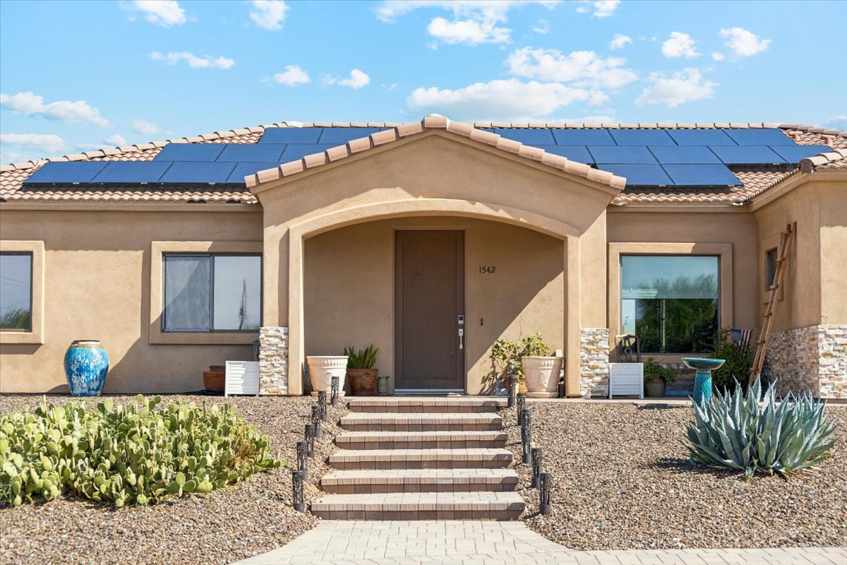 Front of a house for sale in Desert Hills.