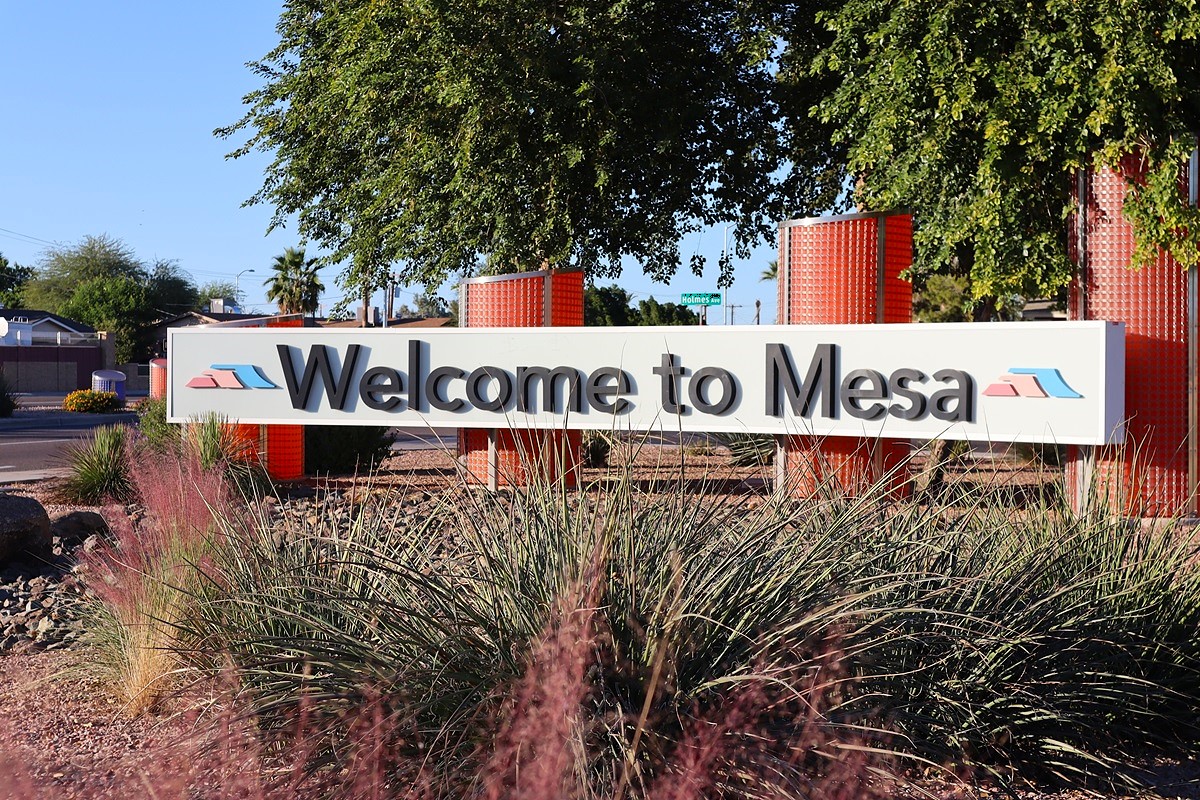 The sign for Mesa, Arizona.