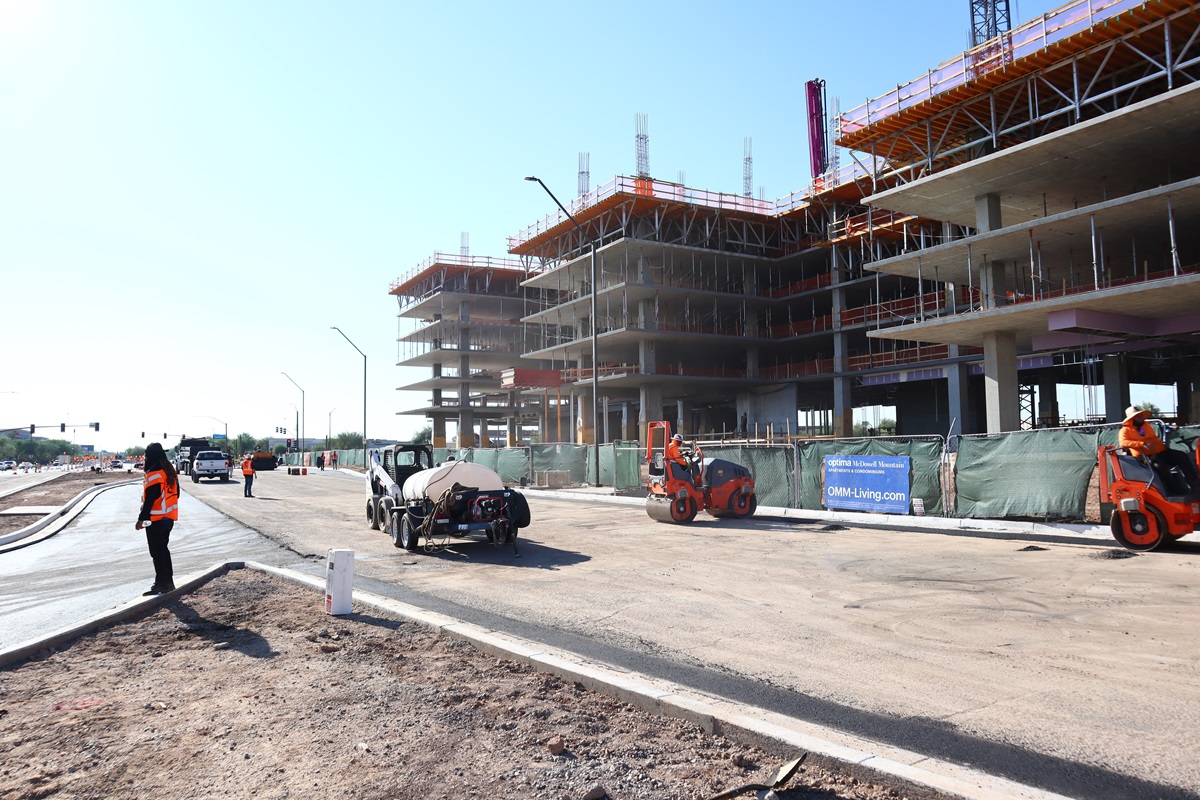 Construction photo of Optima McDowell Mountain located in Scottsdale.