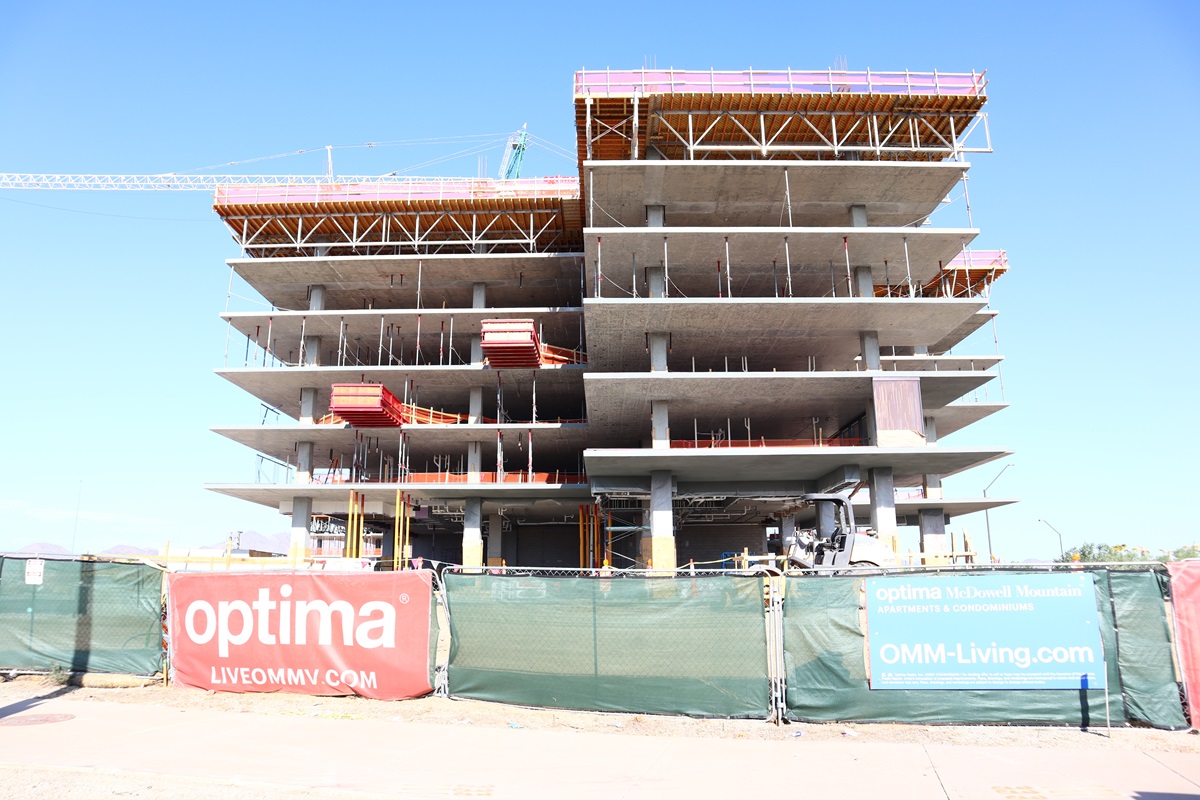 Construction photo of Optima McDowell Mountain located in Scottsdale.