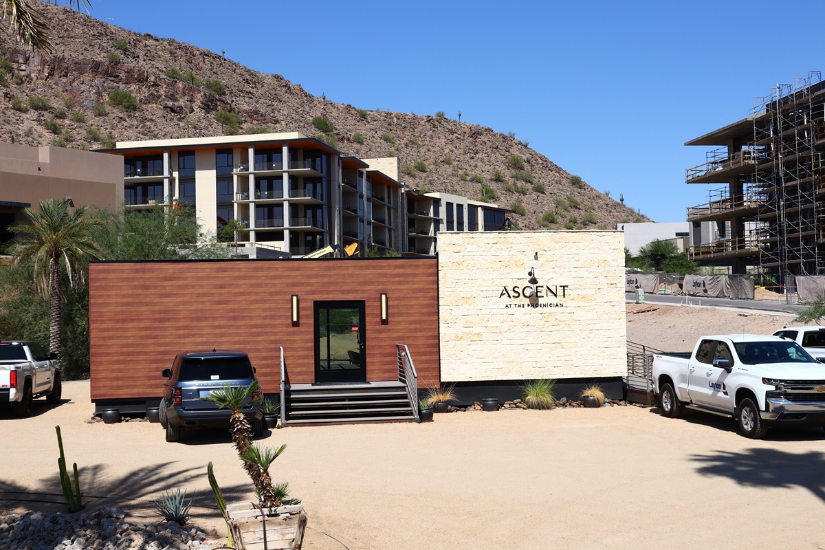 Construction photo of the Mountainside Residences condos at Ascent at The Phoenician.