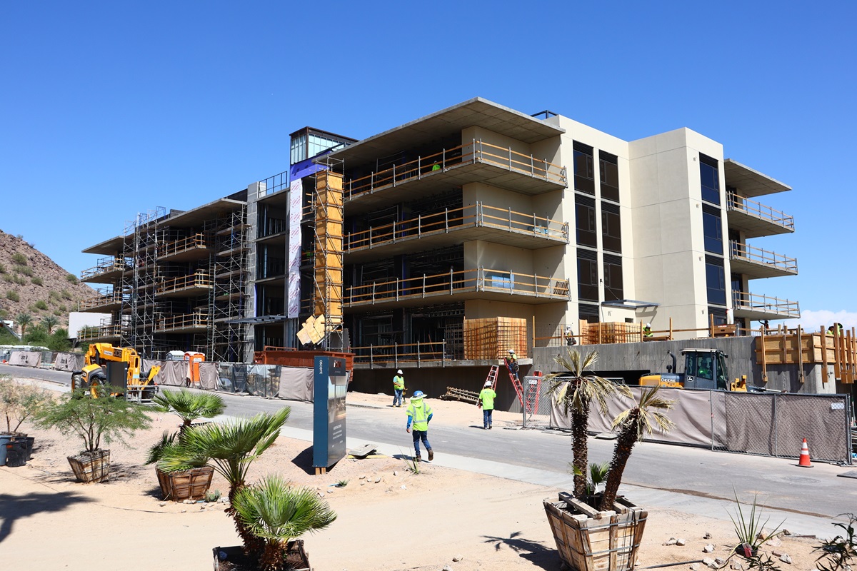 Construction photo of luxury condos at Ascent at The Phoenician.