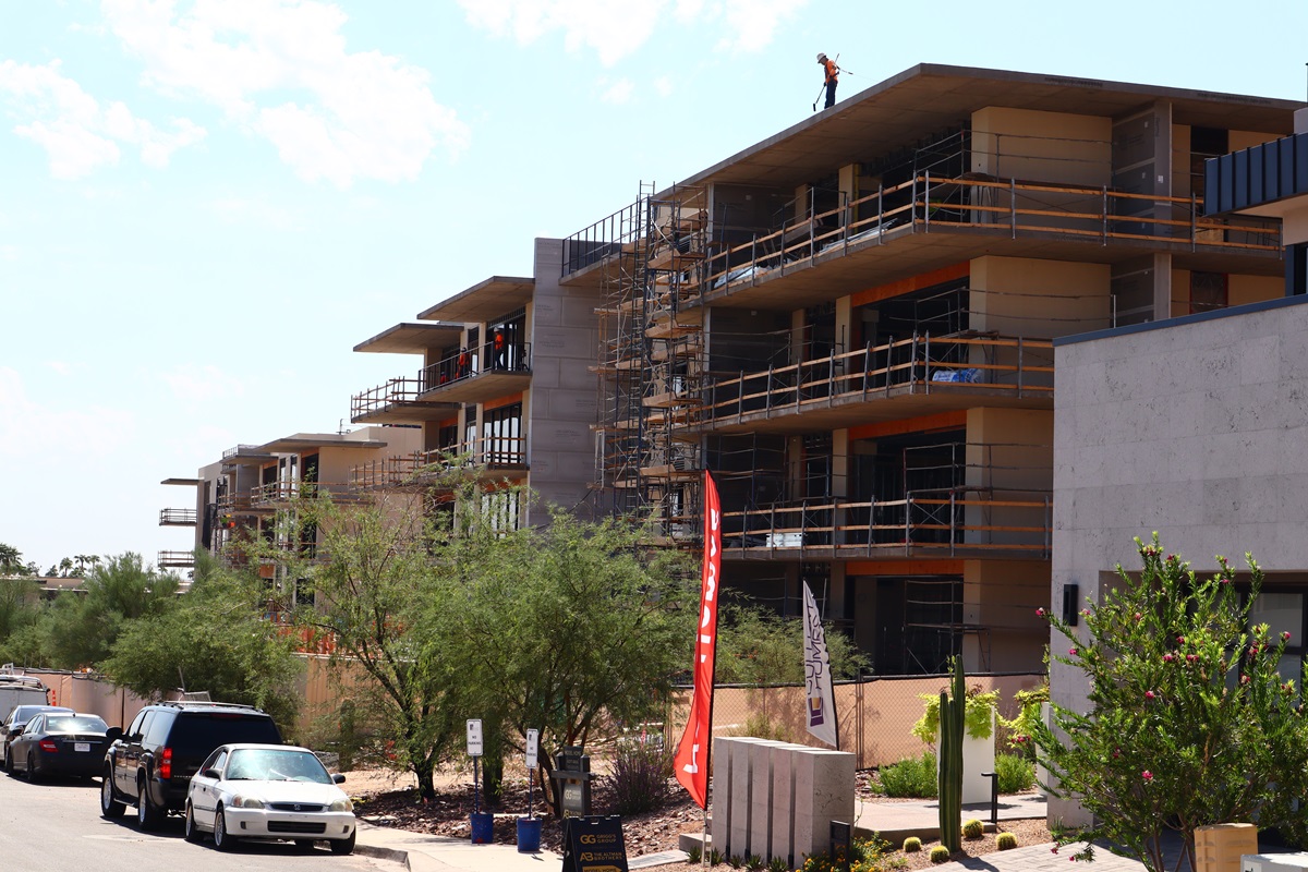 Construction photo of Camelback Residences condos at Ascent at The Phoenician.