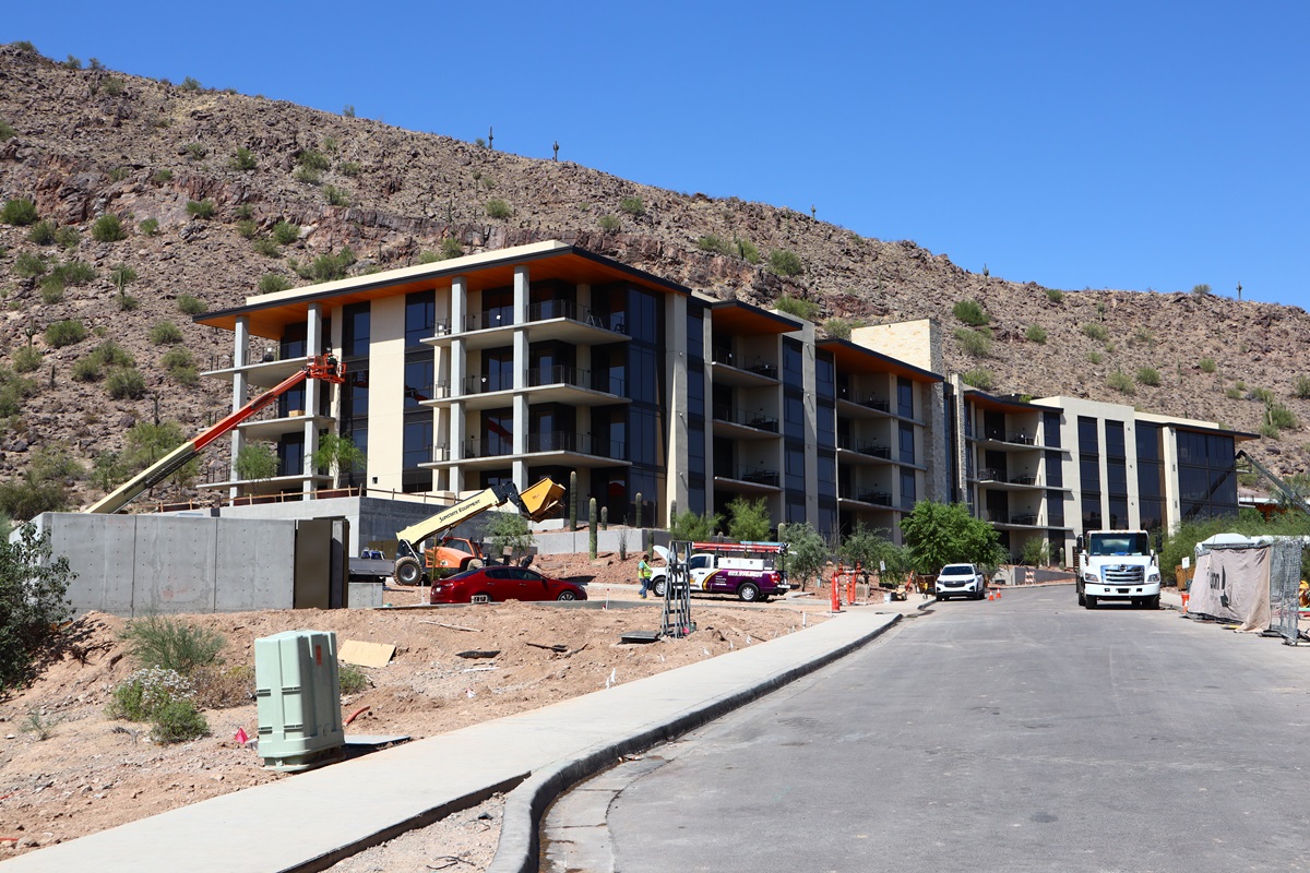 Construction photo of the Mountainside Residences condos at Ascent at The Phoenician.