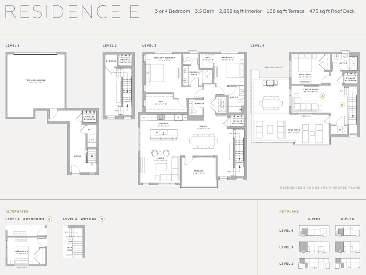 A floor plan for Atavia luxury condos in North Scottsdale.