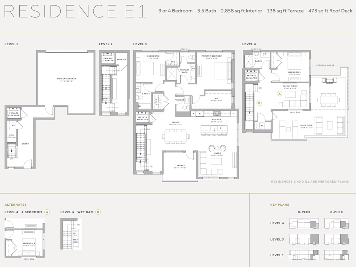 A floor plan for Atavia luxury condos in North Scottsdale.