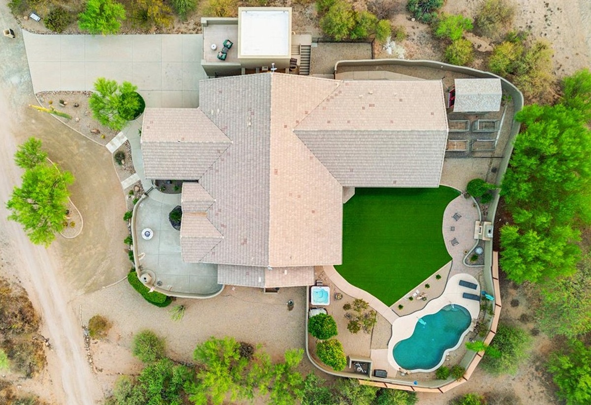 A house seen from directly above.