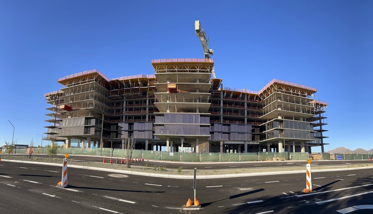 Photo of Optima McDowell Mountain Village under construction in Scottsdale.