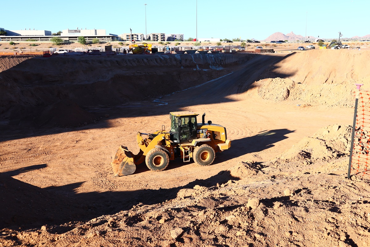 Photo of Optima McDowell Mountain Village under construction in Scottsdale.