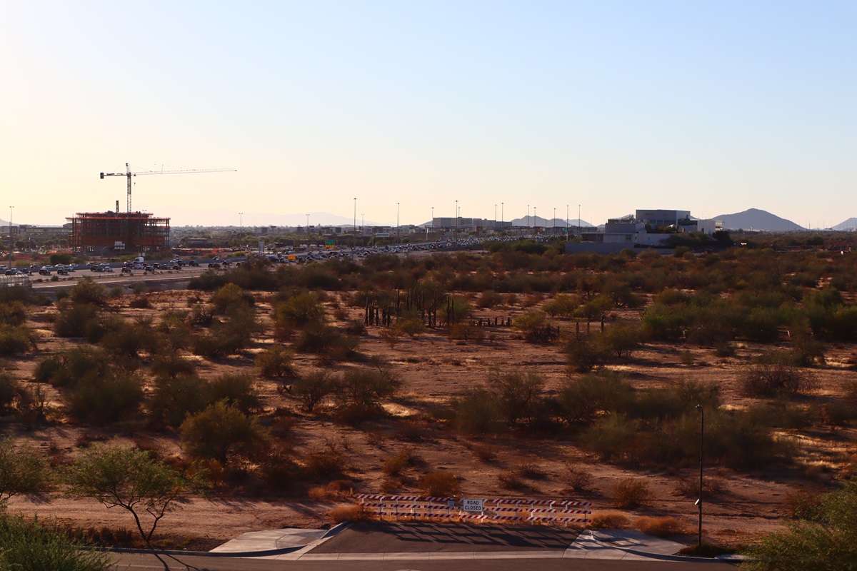 Photo of Optima McDowell Mountain Village under construction in Scottsdale.