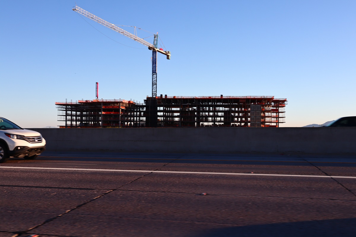 Photo of Optima McDowell Mountain Village under construction in Scottsdale.