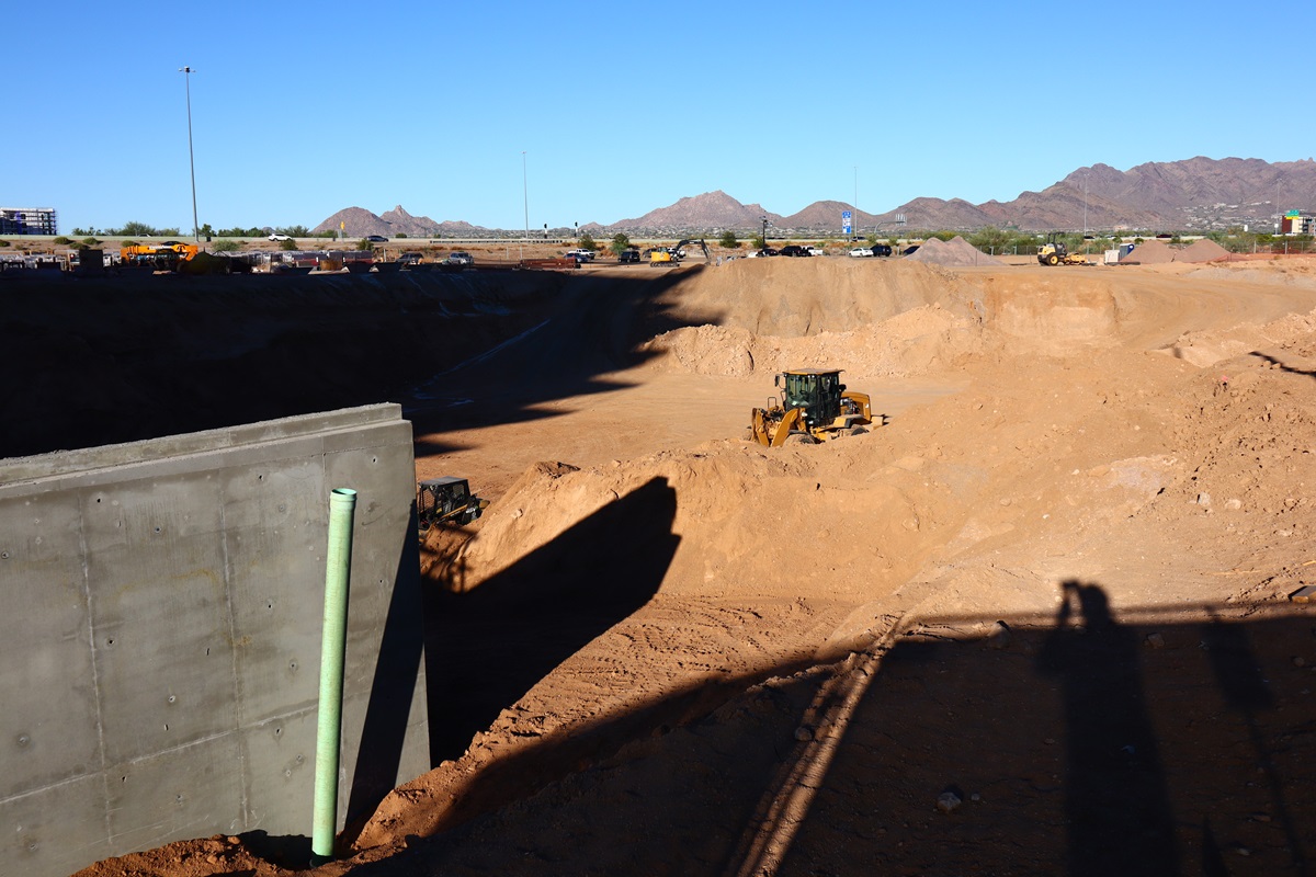 Photo of Optima McDowell Mountain Village under construction in Scottsdale.