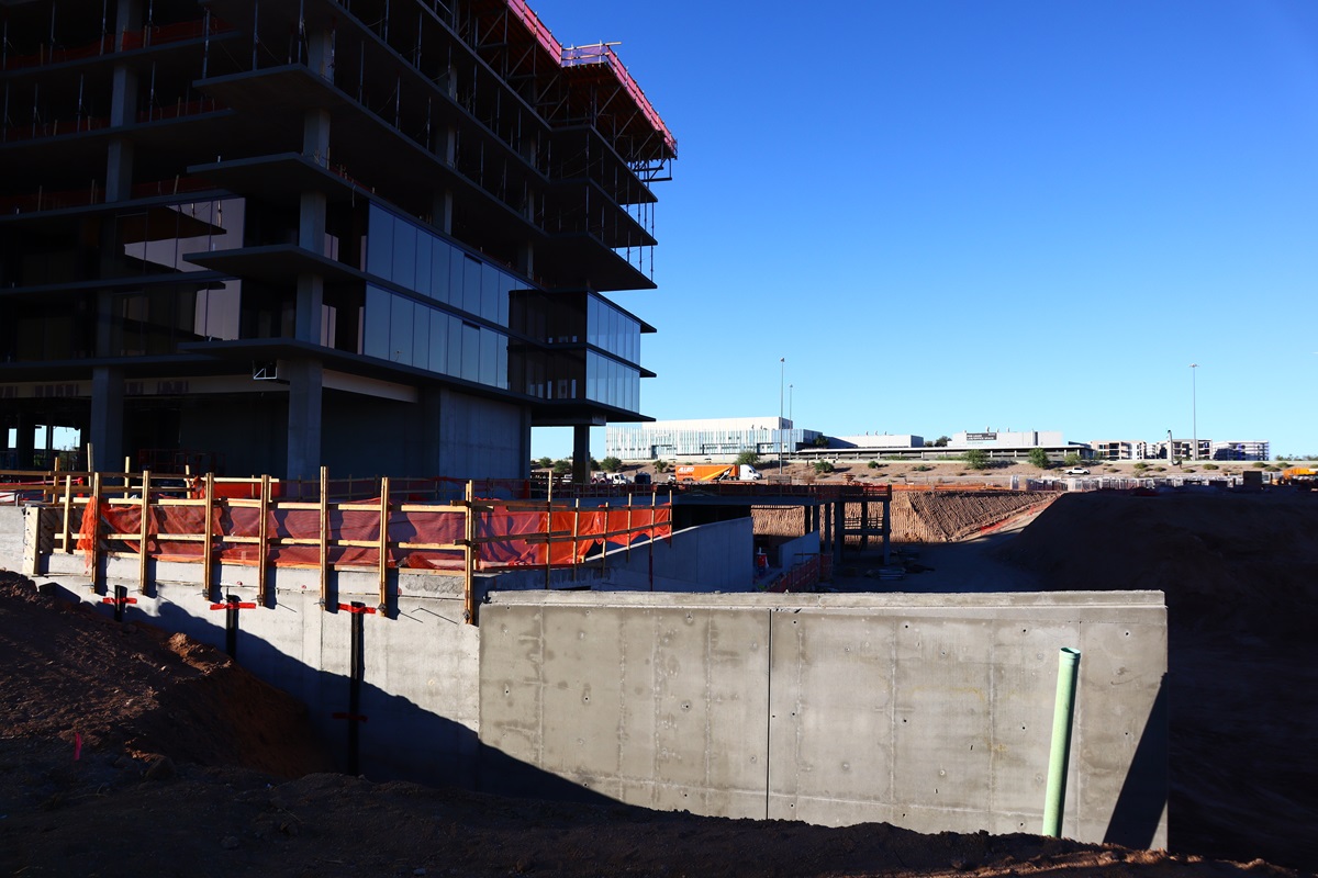 Photo of Optima McDowell Mountain Village under construction in Scottsdale.