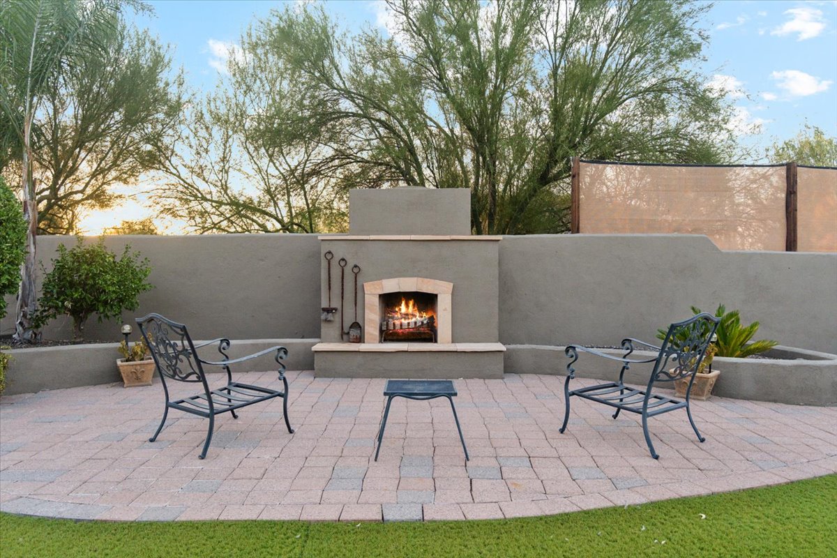 Backyard firepit of a home for sale in Rio Verde.