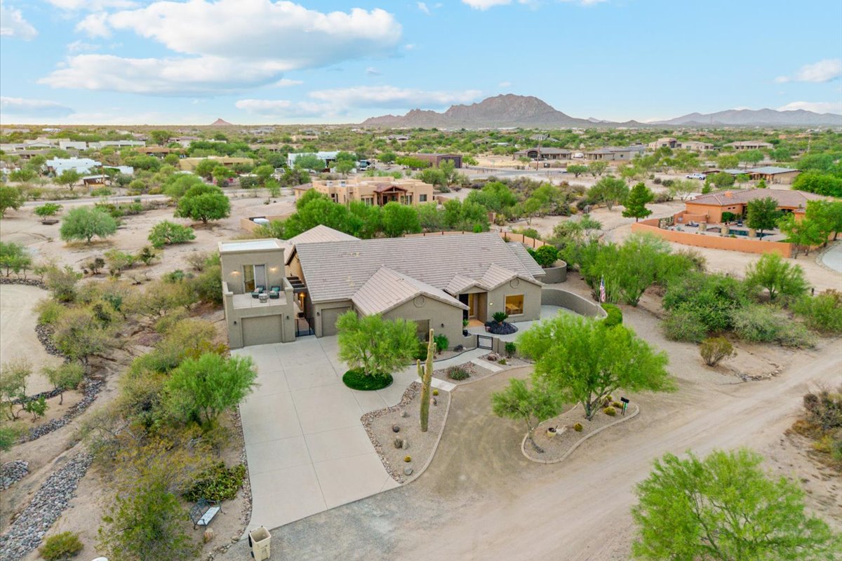 Drone shot of a home for sale in Rio Verde.