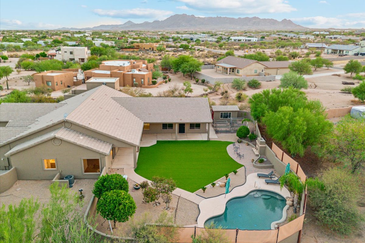 Drone shot of a home for sale in Rio Verde.
