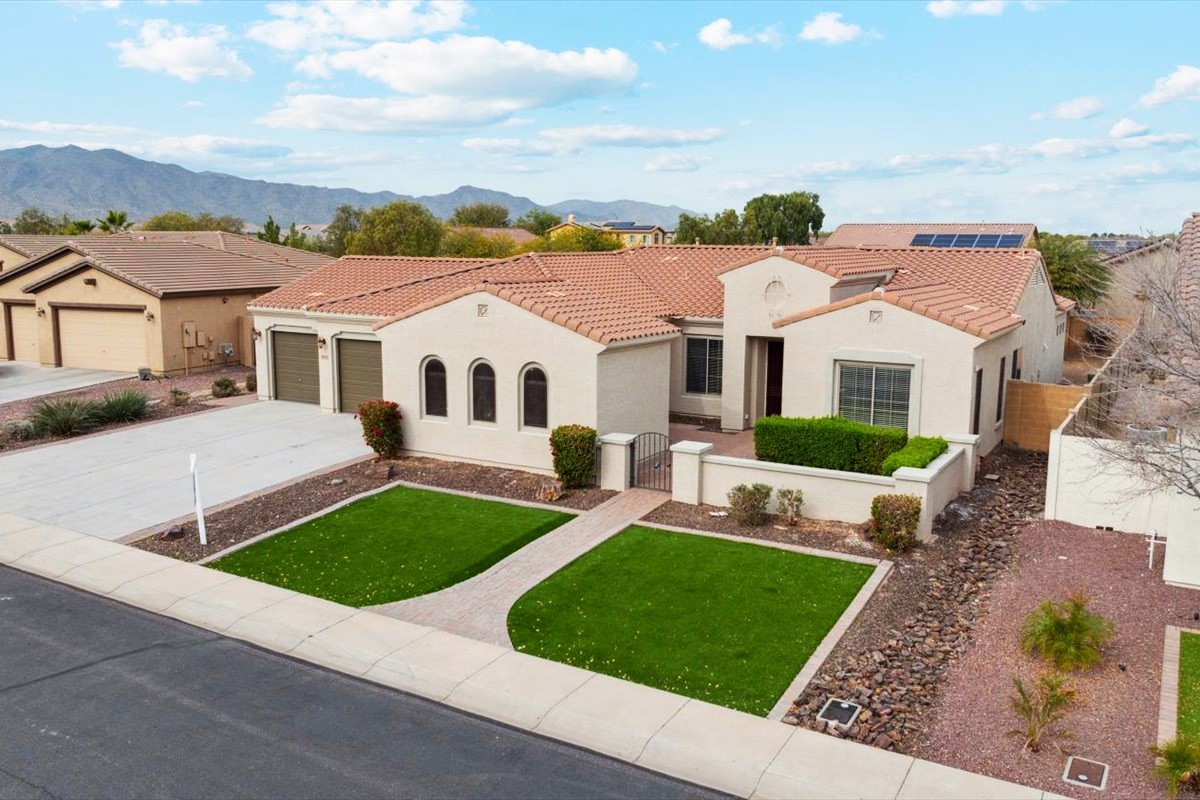 A home seen from a drone.