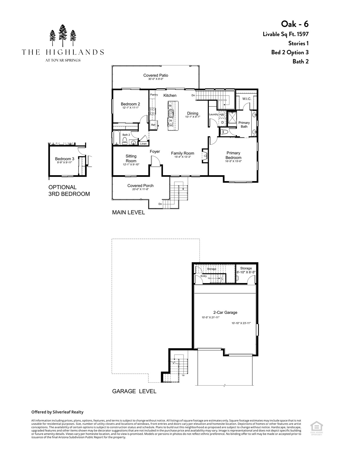 A floor plan for The Highlands at Tover Springs.