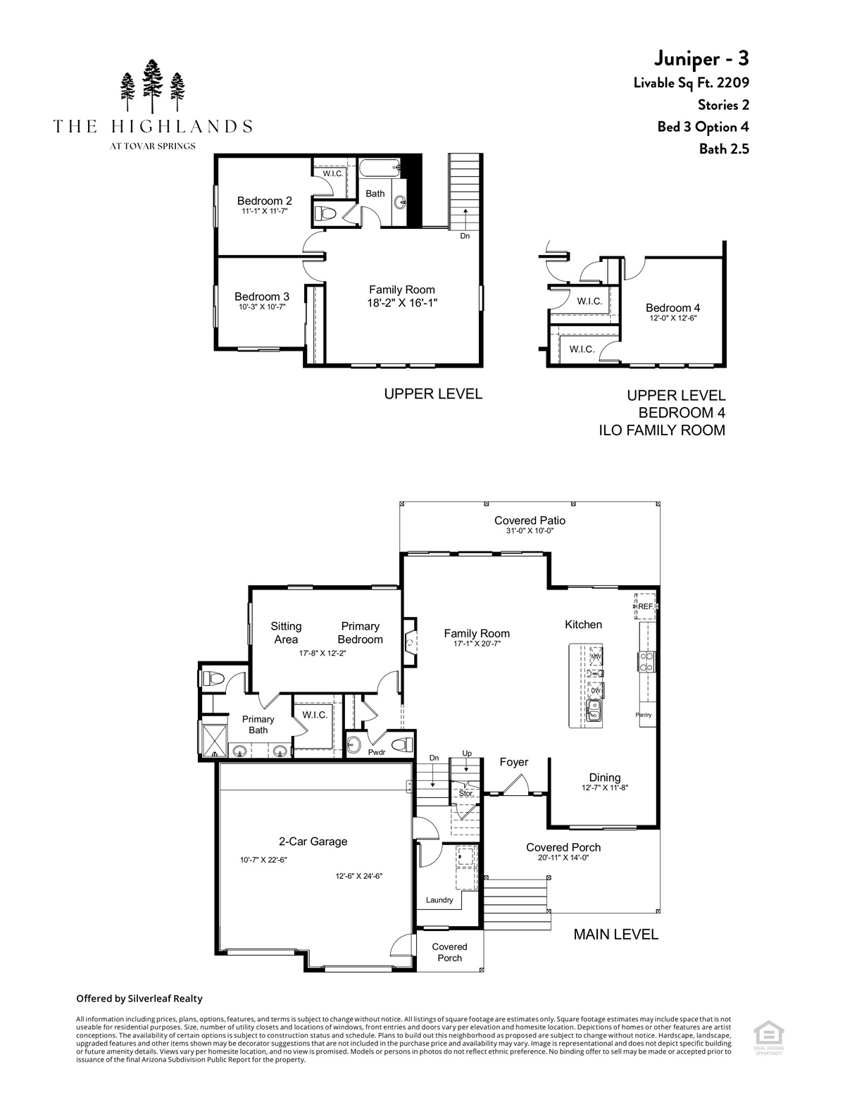 A floor plan for The Highlands at Tover Springs.