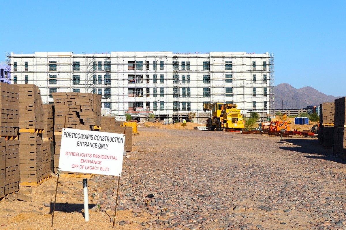 Portico Luxury Condos under construction in the One Scottsdale master plan.