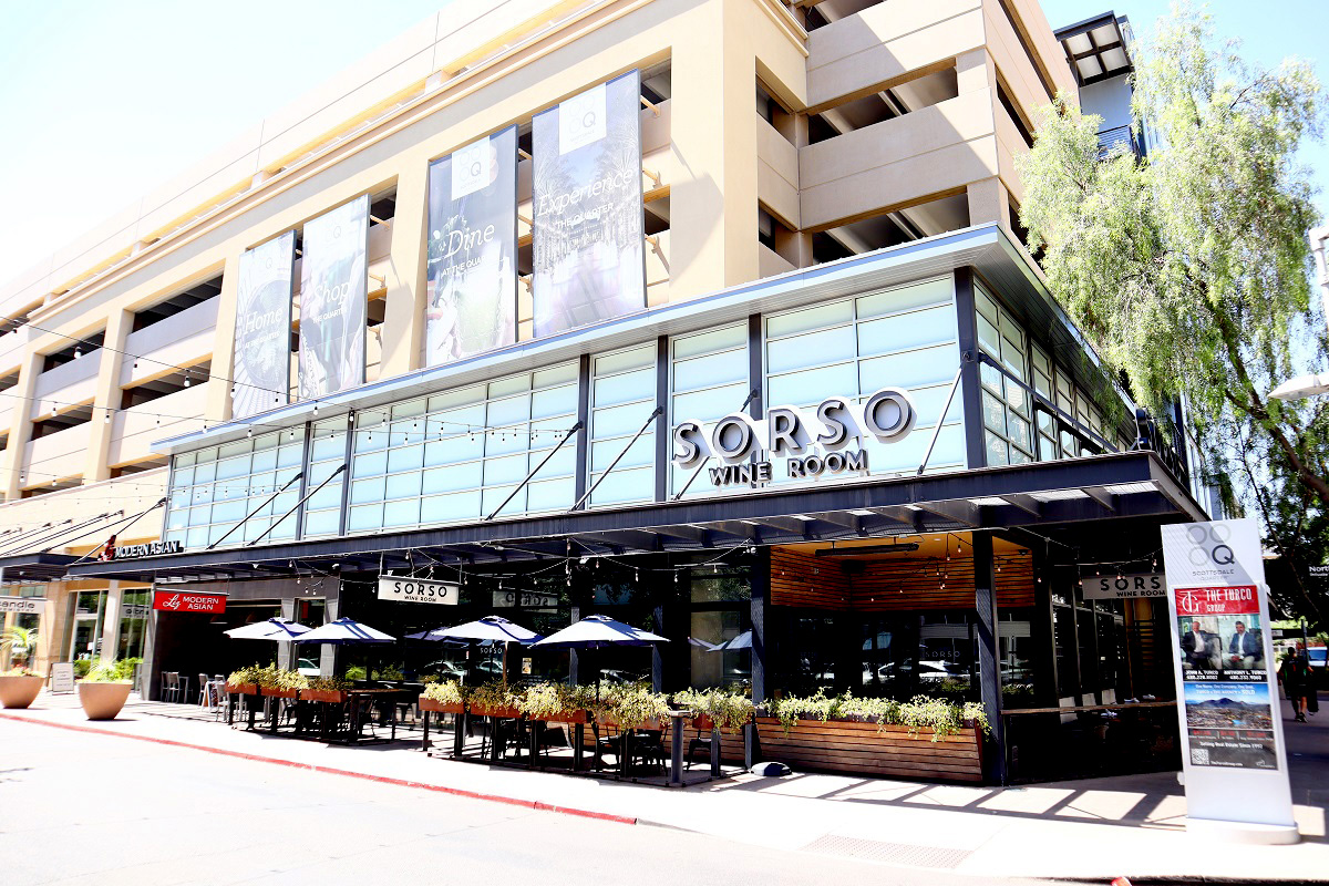Sorso wine room patio in Scottsdale Quarter.
