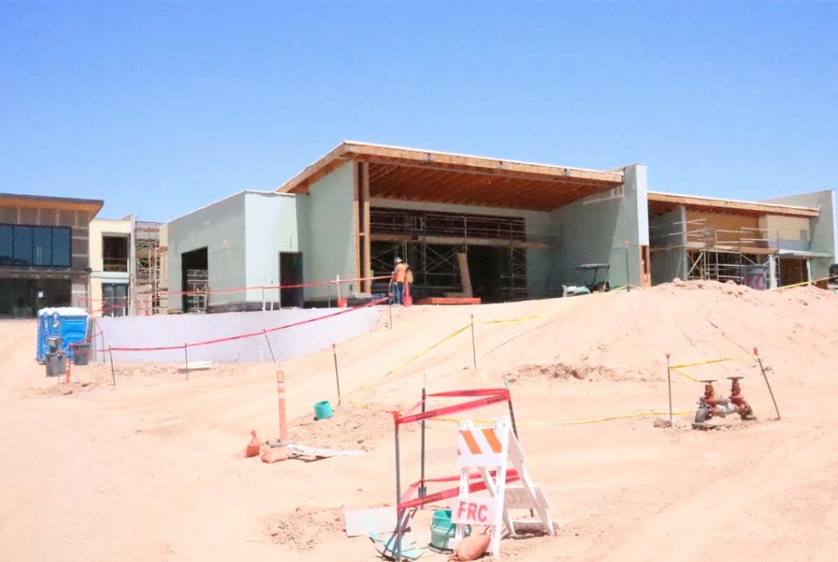 A construction worker seen on the site of the Ritz-Carlton, Paradise Valley project underway in Scottsdale, Arizona.