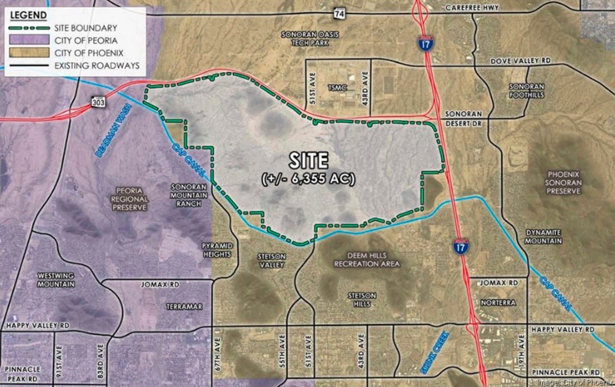 A map of the future North Phoenix location of NorthPark by Pulte Homes.