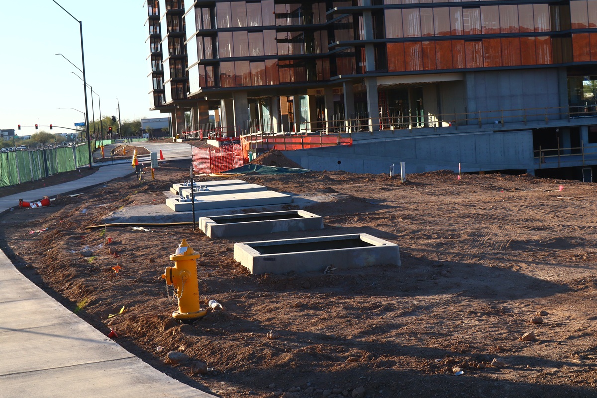 Optima McDowell Mountain under construction in Scottsdale, Arizona.