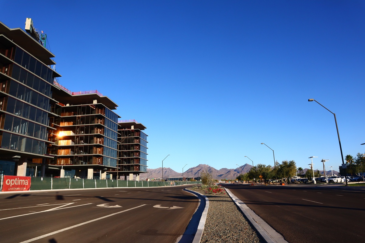 Optima McDowell Mountain under construction in Scottsdale, Arizona.