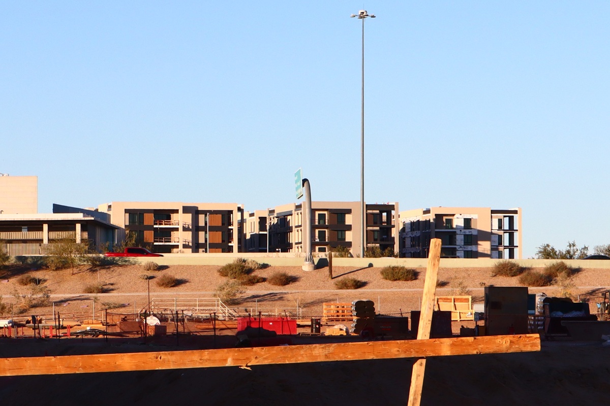 Optima McDowell Mountain under construction in Scottsdale, Arizona.