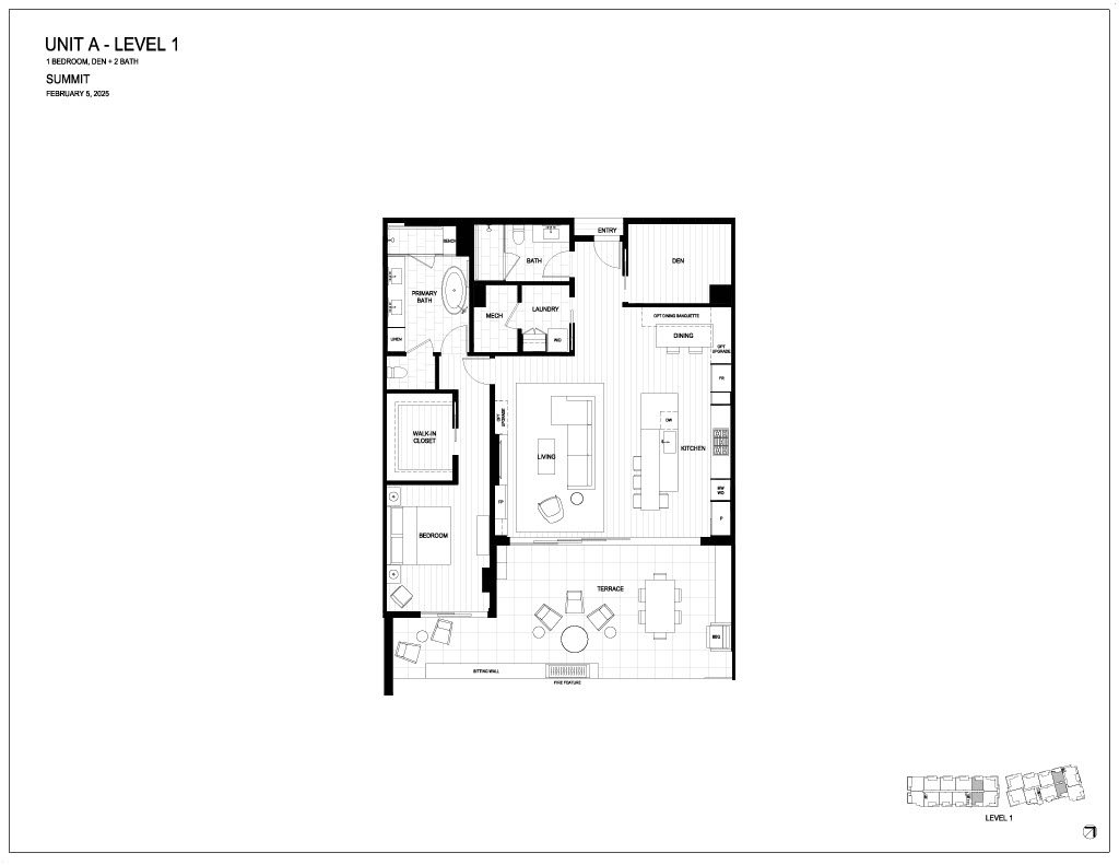Floor plan for Summit by Olson Kundig at The Phoenician.