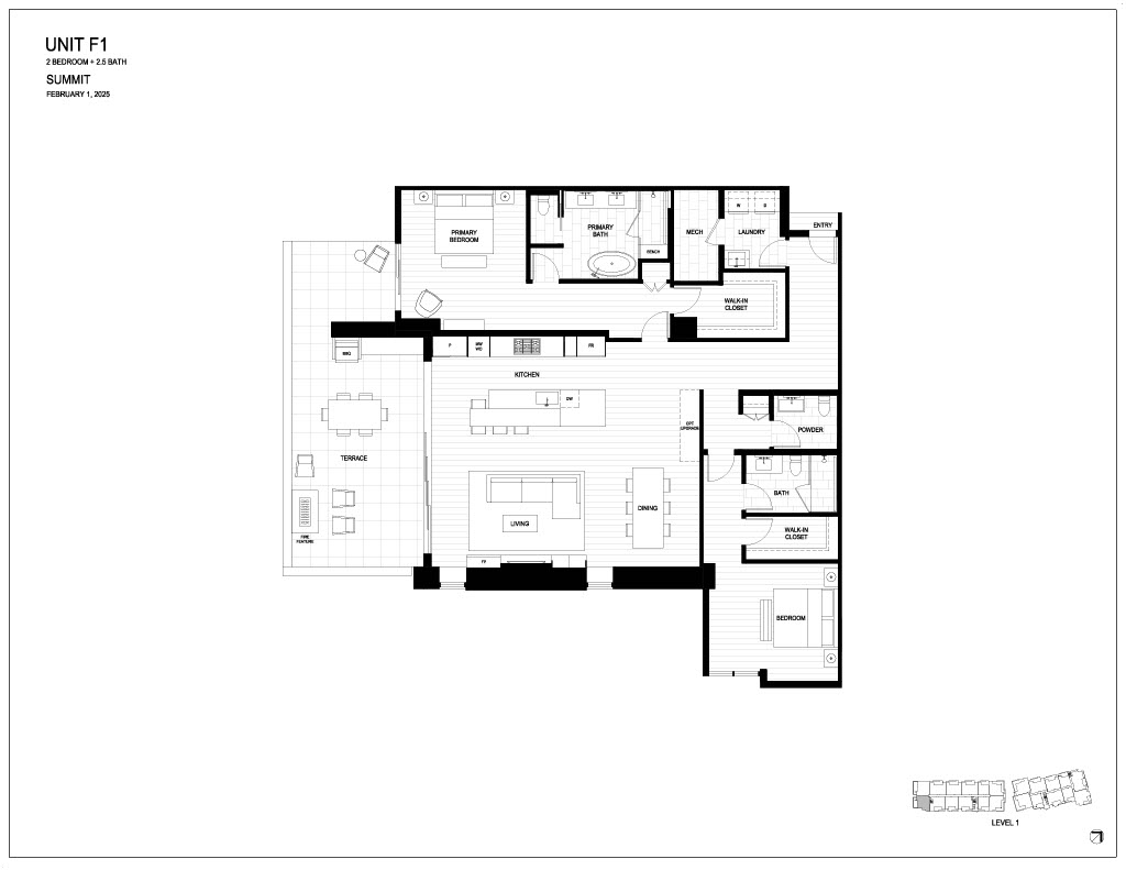 Floor plan for Summit by Olson Kundig at The Phoenician.