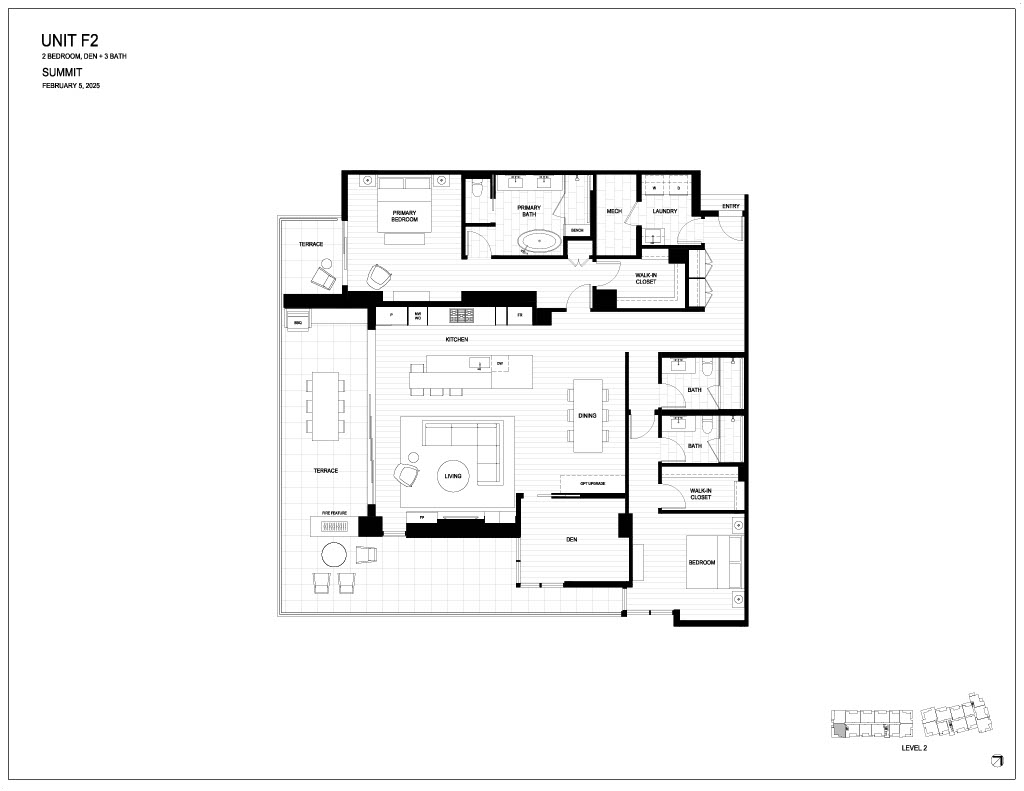 Floor plan for Summit by Olson Kundig at The Phoenician.