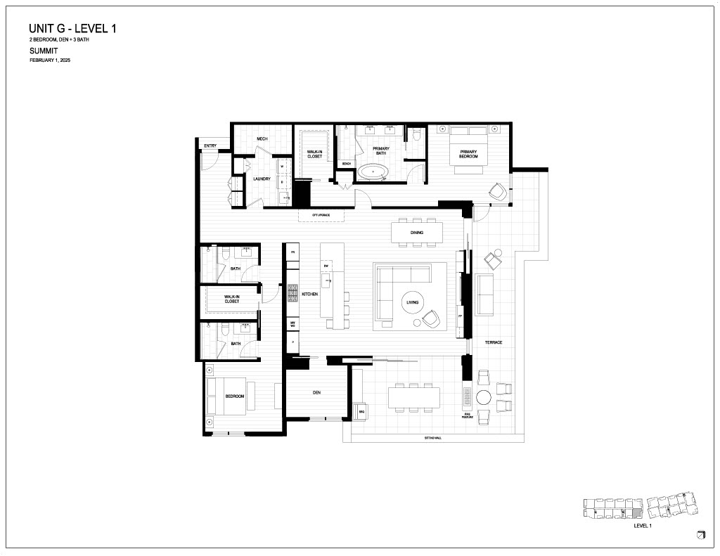 Floor plan for Summit by Olson Kundig at The Phoenician.