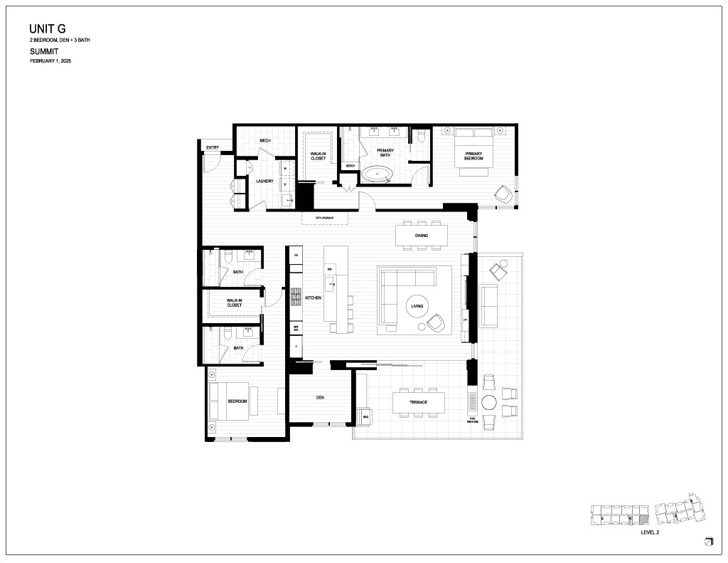 Floor plan for Summit by Olson Kundig at The Phoenician.