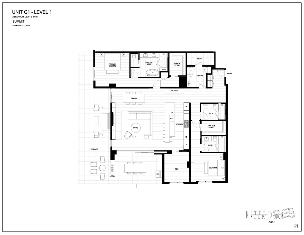 Floor plan for Summit by Olson Kundig at The Phoenician.