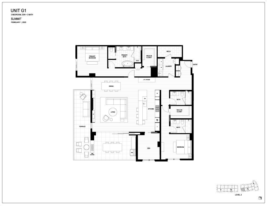 Floor plan for Summit by Olson Kundig at The Phoenician.