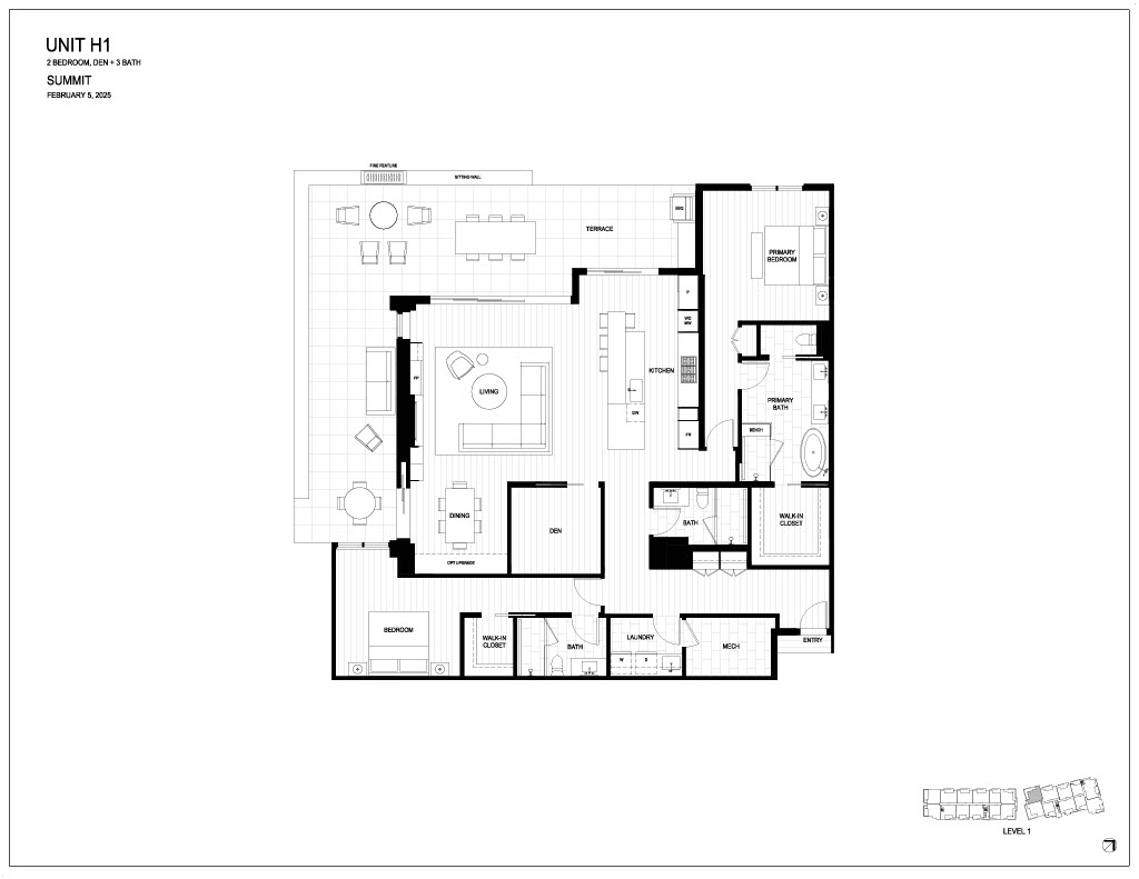 Floor plan for Summit by Olson Kundig at The Phoenician.